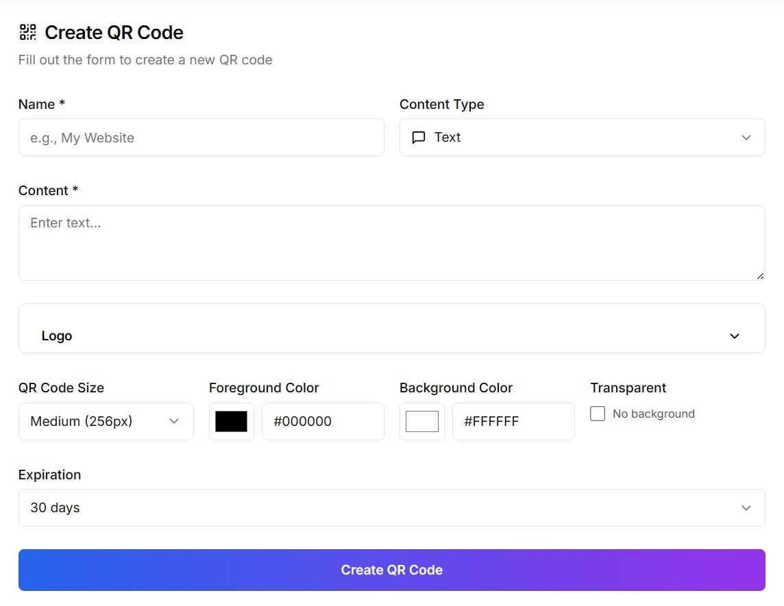 Створи QR-код миттєво UI